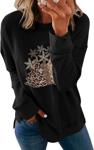 Dokotoo Women's Casual Crew Neck Christmas Sweatshirt Loose Soft Long Sleeve Pullover Tops in Saudi Arabia