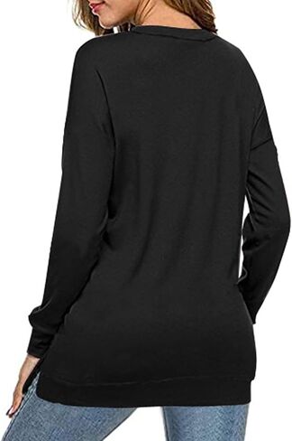 Dokotoo Women's Casual Crew Neck Christmas Sweatshirt Loose Soft Long Sleeve Pullover Tops in Saudi Arabia