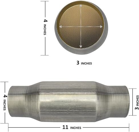 MAYASAF 3" Inlet/Outlet Universal Catalytic Converter w/o O2 Port (EPA Compliant) in Saudi Arabia