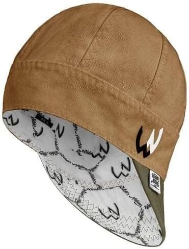 Welder Nation 8 Panel Welding Cap, 100% Cotton, Duck Canvas Exterior, Protective, Durable Men’s Hats with No Unicorn Peak for Welding, Heavy-Duty Jobs - Premium, Comfortable Welder Hat - 10 oz, 7 1/4 in Kuwait