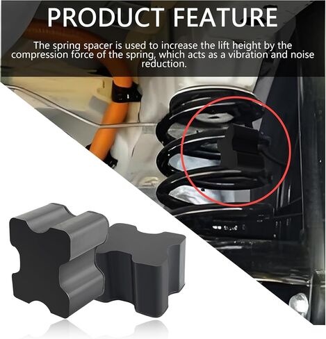 4PCS Rubber Coil Spring Spacers,Heavy Duty Front Coil Spring Booster Kit for 1" to 1.5" Coil Spring Lift,Universal Rubber Lift Blocks Car Accessories for Most Cars Trucks SUVs in Saudi Arabia