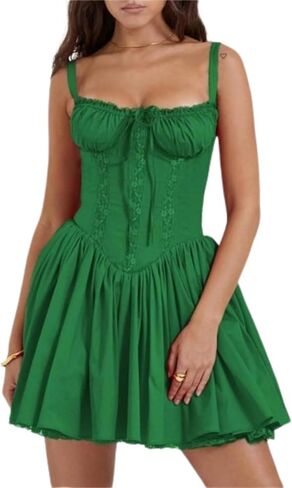 Pokn Milk Maid Dress Y2K Dress Lace Mini Women's Dress White Dress Floral Bandage Sheath Dresses Aesthetic Casual Party Dress in Saudi Arabia