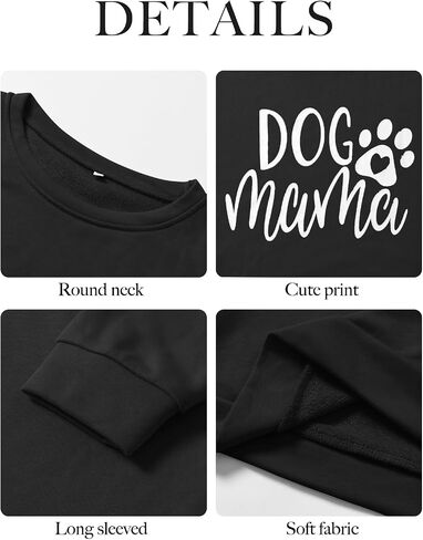 MK Shop Limited Dog Mom Sweatshirt For Women Cute Dog Paw Graphic Long Sleeve Pullover Blouse（S-2XL） in Kuwait