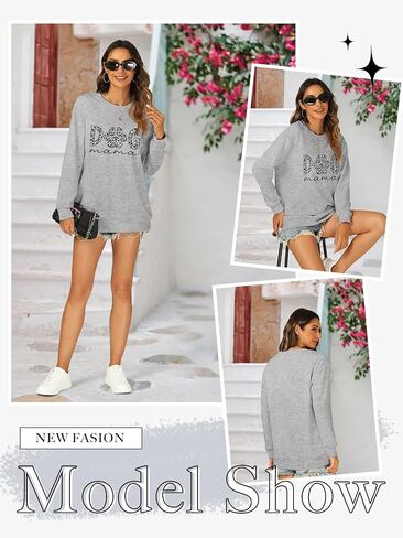 MK Shop Limited Dog Mom Sweatshirt For Women Cute Dog Paw Graphic Long Sleeve Pullover Blouse（S-2XL） in Kuwait