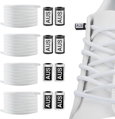 YLOKO No Tie Shoelaces - 2 Pairs Elastic Shoe Laces | No Tie Shoe Strings | Adults & Kids Replacement Shoe Laces in Kuwait