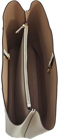 حقيبة Tory Burch 147947 Blake New Ivory White/Devon Sand مع أجهزة ذهبية للنساء بسحاب مركزي in Saudi Arabia