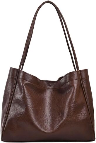 2025 Leather Tote Bag, Hobo Bag Purses for Women Shoulder Bag College Tote Hobo Bags Soft Vegan Crossbody Underarm Handbag in Saudi Arabia