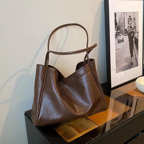 2025 Leather Tote Bag, Hobo Bag Purses for Women Shoulder Bag College Tote Hobo Bags Soft Vegan Crossbody Underarm Handbag in Saudi Arabia