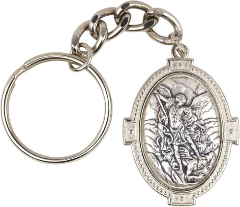 Needzo Saint Michael Medal Keychain, Religious Key Ring Accessory, 4.75 Inch Long in Saudi Arabia
