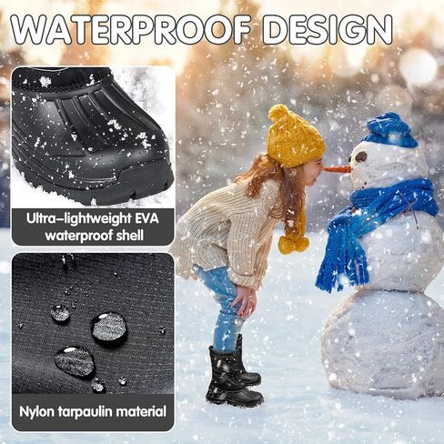 FREE SOLDIER Snow Boots for Kids Waterproof with Zipper Winter Warm Non Slip Cold Weather Outdoor Boy's Boots in Kuwait