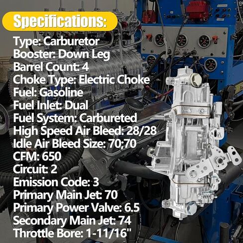 BR-67255 المكربن ​​650 CFM 4150 نموذج 4 برميل متوافق مع هولي سريع الوقود Brawler دييكاست المكربنات الميكانيكية الثانوية الكهربائية الاختناق، شفة تتحمل مربع in Kuwait