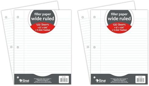 C-Line 3-Hole Punched Filler Paper, 8 x 10-1/2 Inches, Wide Ruled, 100 Sheets in Saudi Arabia