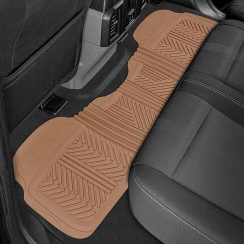 Motor Trend FlexTough™ Baseline Rubber Car Floor Mats with Trunk Mat Cargo Liner, Front & Rear Combo Set fits Most Car SUV Van Coupe Sedan, Heavy Duty All Weather Trim to Fit in Saudi Arabia