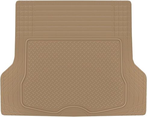 Motor Trend FlexTough™ Baseline Rubber Car Floor Mats with Trunk Mat Cargo Liner, Front & Rear Combo Set fits Most Car SUV Van Coupe Sedan, Heavy Duty All Weather Trim to Fit in Saudi Arabia