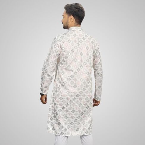 ملابس كورتا الهندية المطرزة القطنية للرجال من KNETLI in Kuwait