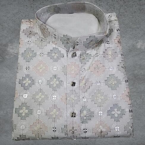 ملابس كورتا الهندية المطرزة القطنية للرجال من KNETLI in Kuwait