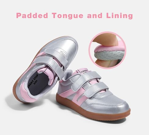 LUCKY STEP Kids Classic Retro Gum Sole Fashion Sneakers School Tennis Skate Shoes Girls Boys Hook and Loop Walking Casual Toddler Footwear Anti Slip Trainers in Saudi Arabia