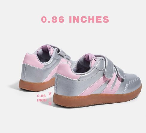 LUCKY STEP Kids Classic Retro Gum Sole Fashion Sneakers School Tennis Skate Shoes Girls Boys Hook and Loop Walking Casual Toddler Footwear Anti Slip Trainers in Saudi Arabia