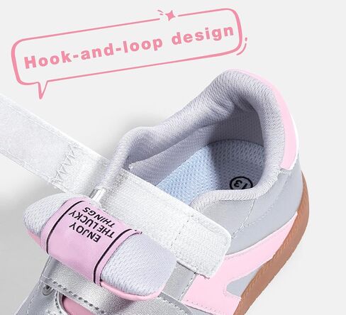 LUCKY STEP Kids Classic Retro Gum Sole Fashion Sneakers School Tennis Skate Shoes Girls Boys Hook and Loop Walking Casual Toddler Footwear Anti Slip Trainers in Saudi Arabia