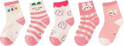 Toddler Girls Boys Kids Crew Socks Novelty Fashion Cotton Socks 5 Pairs in Saudi Arabia