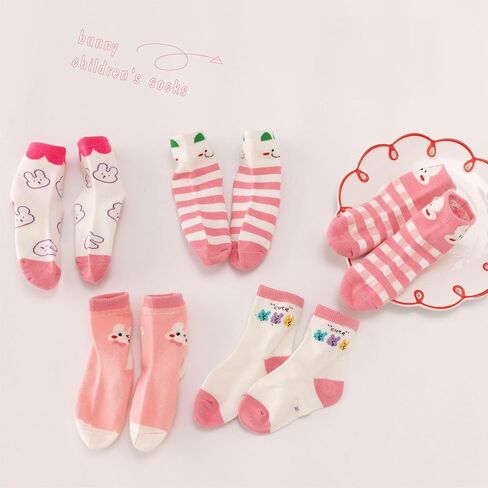 Toddler Girls Boys Kids Crew Socks Novelty Fashion Cotton Socks 5 Pairs in Saudi Arabia