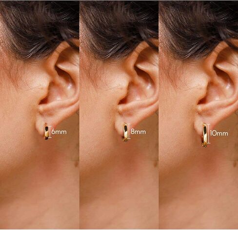 بلانش الذهب هوب أقراط مجموعات النساء 3 أزواج الفضة الاسترليني الصغيرة هوجي الغضروف الأطواق مجوهرات مضادة للحساسية للمرأة البسيطة رقيقة مجموعة الأزياء الجراحية للأذن الحساسة in Kuwait