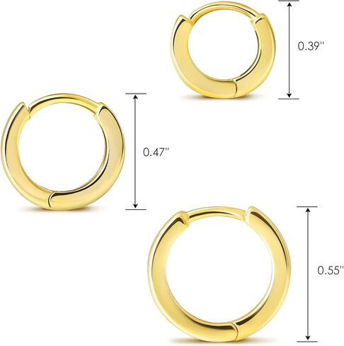 بلانش الذهب هوب أقراط مجموعات النساء 3 أزواج الفضة الاسترليني الصغيرة هوجي الغضروف الأطواق مجوهرات مضادة للحساسية للمرأة البسيطة رقيقة مجموعة الأزياء الجراحية للأذن الحساسة in Kuwait