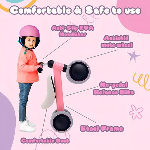 Baby Balance Bike for 6-24 Months, Perfect First Bike or Birthday Gift, Safe Riding Kids Toy for 1 Year Old Toddler, Children Walker in Saudi Arabia