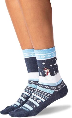 HOTSOX Womens Snowman Scene Socks 1 Pair, Womens 9-11 in Saudi Arabia