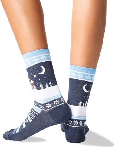 HOTSOX Womens Snowman Scene Socks 1 Pair, Womens 9-11 in Saudi Arabia