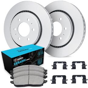 R1 Concepts Front Brakes and Rotors Kit |Front Brake Pads| Brake Rotors and Pads| Ceramic Brake Pads and Rotors |Hardware Kit|fits 2010-2022 Lexus GX460; Toyota 4Runner