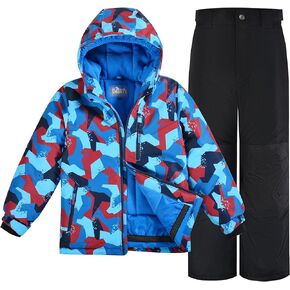 COZY Boys Snowsuit Hooded Water-repellent Ski Suit Windproof Winter Suit