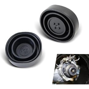 2 PCS Car 2.16"-3.74" ID Forward Light Dust Cover, Waterproof Threaded Fastening Stretchable Silicone Sealing Extension Cover, Car Bulb Housing Cap Accessories, Suitable for Cars (Black)
