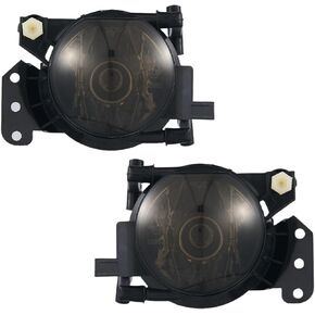 Fog lights compatible with 2003-2008 BMW 5 Series(E60 E61, 525i 525xi 530i 530xi 545i 550i) / 3 Series(E46, 325Ci 330Ci Convertible/Coupe), with Bulbs 9006 12V 55W, 1 Pair (Smoke Lens)