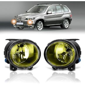 مصابيح الضباب الخفيف 2003 2004 2005 2006 BMW X5 Series E53 OEM استبدال مجموعة مع لمبات H11 زوج واحد (عدسة دخان)