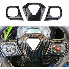 Carbon Fiber Steering Wheel Cover Molding Trims Accessoriess for Polaris Slingshot 2020-2024