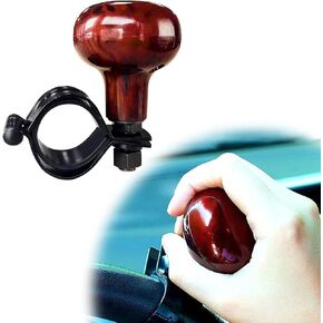 Car Woodgrain Steering Wheel Spinner Knob, Smooth Ball Shape Auto Wheel Power Handle Spinner, Steering Wheel Aids Knob for Easy Control, Universal Decor Car Accessories