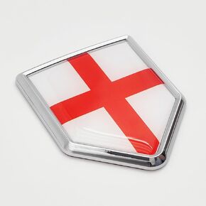 Overdecor England Flag Decal Stickers Car Emblem English Car Accessories Decorations Chrome Shield Flag Sticker Decals for Cars Truck Vehicles, 2 Pack