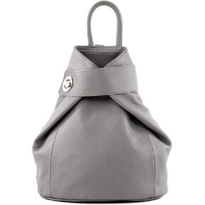 T179 - ital women backpack bag made of leather, Pigeon Blue, siehe Beschreibung