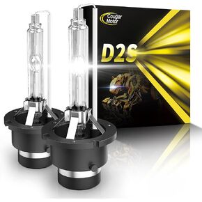 Cougar Motor D2S HID Bulbs 8000K Fog Lights, High Low Xenon Bulb with Metal Stents Base, Pack of 2