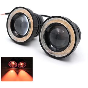 Angel Eye Fog Lights LED Halo Ring DRL Headlights, Super Bright Fog Lamp with Round COB Aperture, 12V 10W Daytime Running Projector Light Bulb Fits Car Truck Moto SUV (White)