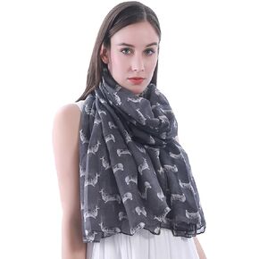 Lina & Lily Pembroke Welsh Corgi Dog Print Women's Scarf Shawl Wrap Lightweight