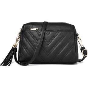 I IHAYNER Cute Little Purse Small Crossbody Bag for Women Quilted Shoulder Purse for Teen Girls Lightweight Purse With Tassel