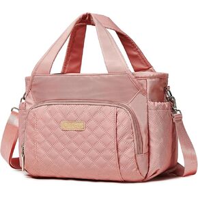 Medium Tote Bag for Women, Quilted Crossbody Shoulder Bags for Women with Zipper, Handbag Purse Top Handle Satchel