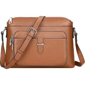 Over Earth Genuine Leather Crossbody Purses for Women Ladies Bag Genuine Leather Crossbody Bag with Card Pocket