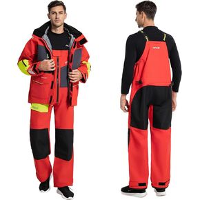 Men's Sailing Jacket & Bib Pants - Ocean PRO 3-Layer Shell, Waterproof, Breathable, Durable Combo Set