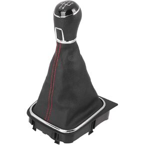 X AUTOHAUX 5 Speed 12mm Inner Hole Dia Gear Shift Knob Gaiter Boot Cover PVC Leather Black for Volkswagen Jetta Golf 5 6 7 2013-2016 1K0711113
