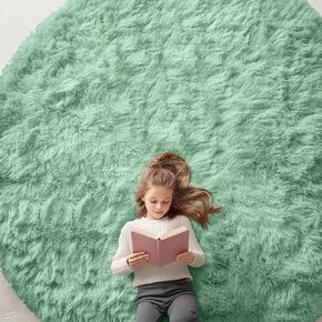 OLANLY Area Rugs for Living Room Bedroom, Machine Washable 4x5.9 Feet Soft Fluffy Shaggy Bedside Rug, Indoor Floor Carpet for Kids Girls and Boys, Dorms, Nursery Rooms, Home Decor Aesthetic, Grey