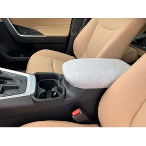 Auto Console Covers- Fits The Toyota Rav4 2019-2024 Center Console Armrest Cover Fleece Fabric - Black