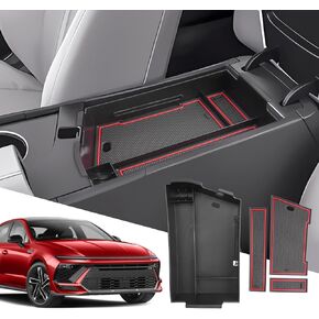 SXCY for 2024 Hyundai Sonata Center Console Organizer Sonata 2024 Accessories Center Console Tray for 2024 Hyundai Sonata SEL N Line Accessories 2024 Sonata Console Organizer(Red)
